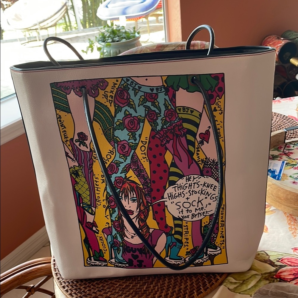 Betsy Johnson NWT Colorful Graphic Tote Bag - Picture 2 of 10